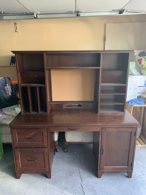 Pottery Barn Hampton 57” Smart Storage Desk  and Hutch Dark Espresso