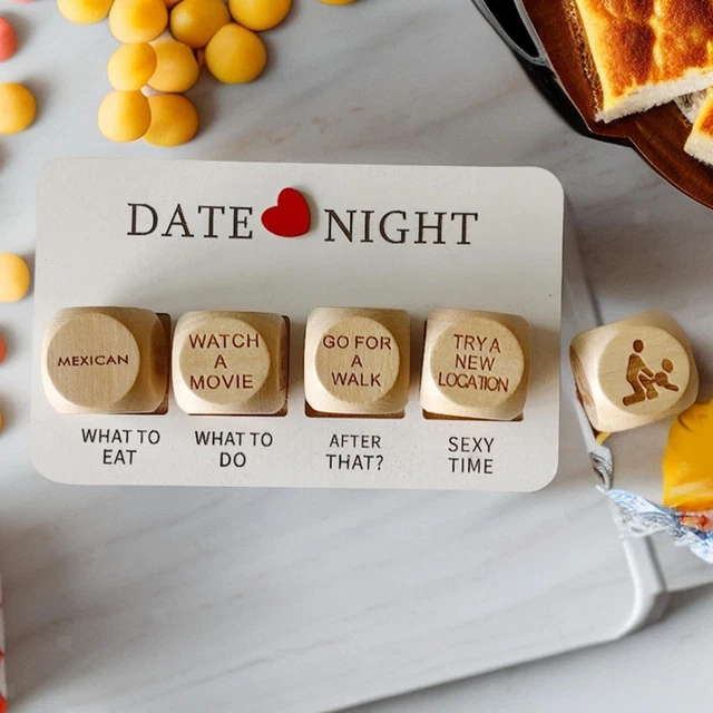 PAAREGESCHENKE FÜR FREUNDIN, Freund, HolzDateNightWürfel für Jahrestag, EUR 9,56 PicClick FR