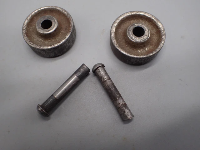 2 Antique SINGER  3/8" X 1 1/4" Treadle Sewing Machine Caster Wheels w/ Pins