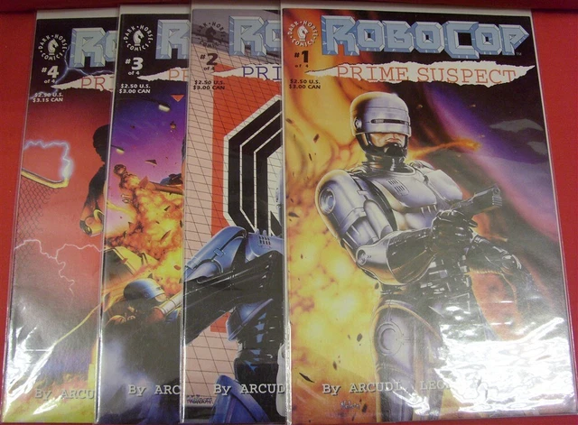 Robocop Prime Suspect 1-4 Dark Horse Comic Set Complete Arcudi Leon 1992 Vf/Nm