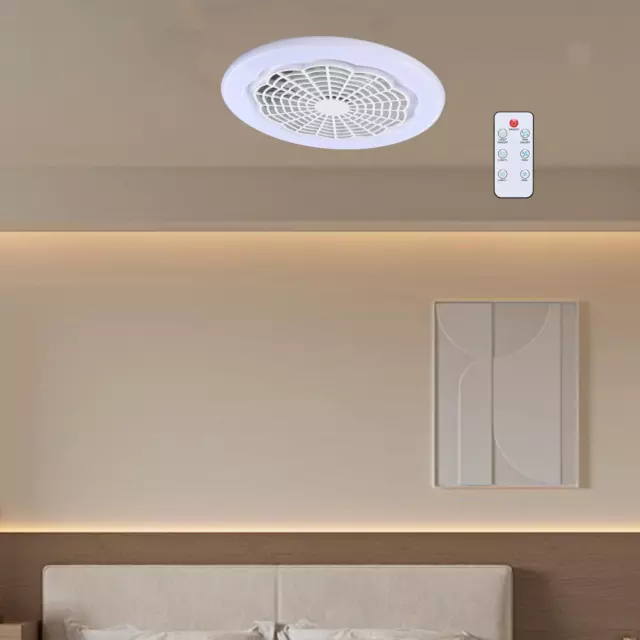 Ventilateur de plafond LED avec variateur de lumière, avec télécommande, pour