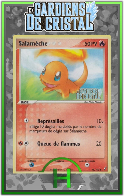 Holo Salamèche - EX:Guardians of Crystal - 48/100 - French Pokemon Card.