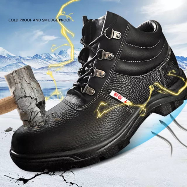 INDUSTRIAL WORK SHOE Padded Lining Anti Smash Steel Toe Insulated Work ...