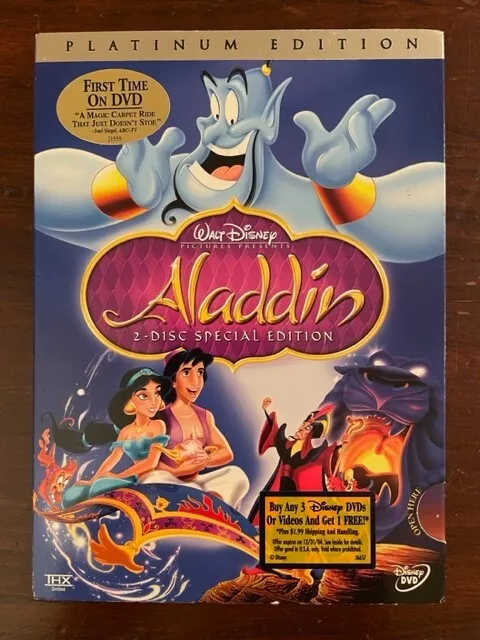 Aladdin DVD, 2-Disc Special Edition, Platinum Edition, w/ slip cover, used