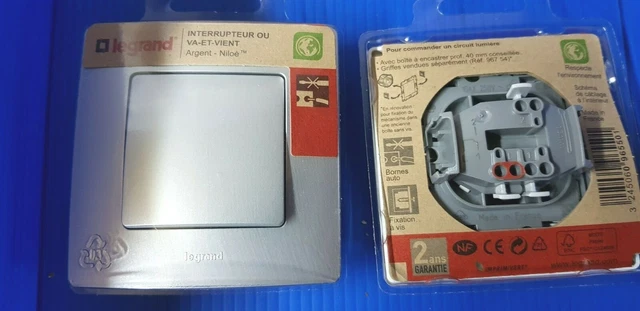 1 inter va et vient niloé argent ref 96550 Legrand