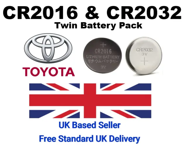 Toyota Aygo Key Fob Battery 2005-2022 Model Year CR2032/CR2016 Twin Pack