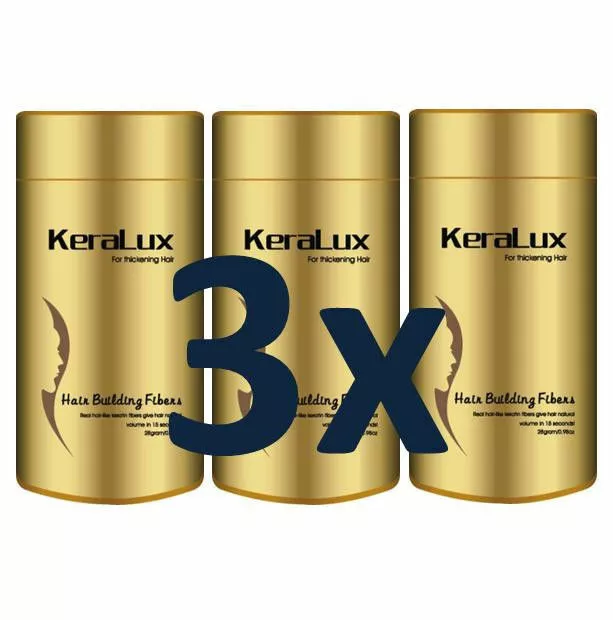 3 x Kera-Lux 28 grammes - Cheveux rares Compresseur de en vrac Compactage des Fi