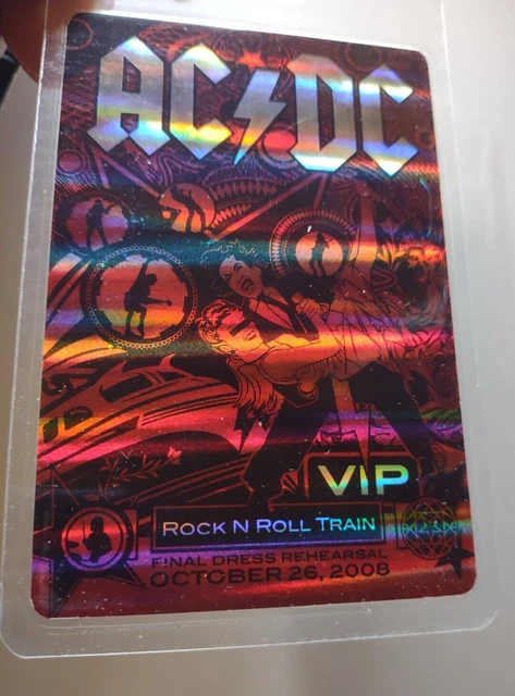 AC/DC ROCK N Roll Train 2008 Tour Backstage Pass Laser Laminated VIP ...