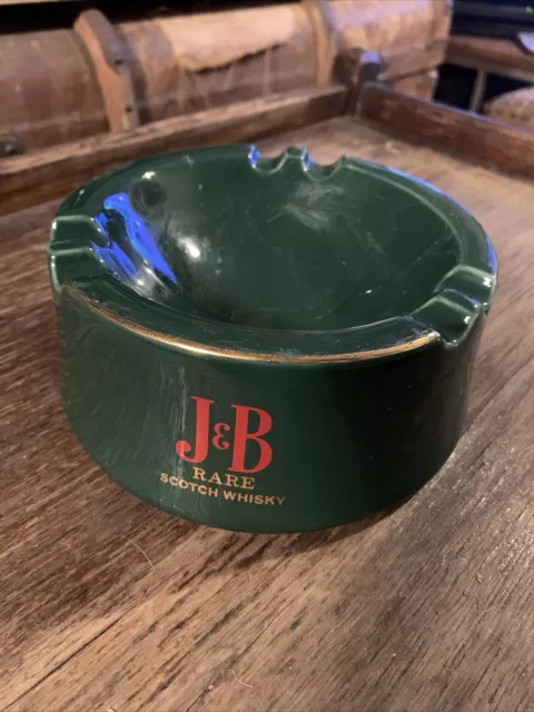 Collectible Rare J & B SCOTCH WHISKY WADE Vintage Retro Green ASHTRAY 16cm