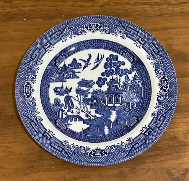 Churchill Blue Willow Dinner Plate Made In England - 26cm Diameter