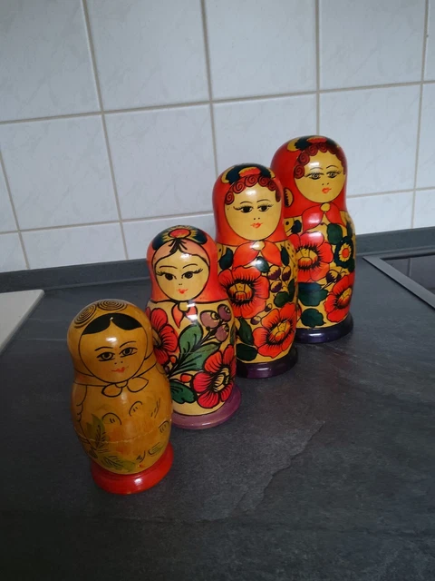 Matroschka Babuschka Matrjoschka Holzpuppe Puppen Steckpuppe Figur Deko 15 tlg.