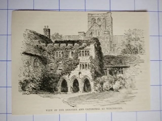 View of the deanery and cathedral at Winchester England illustration 1891