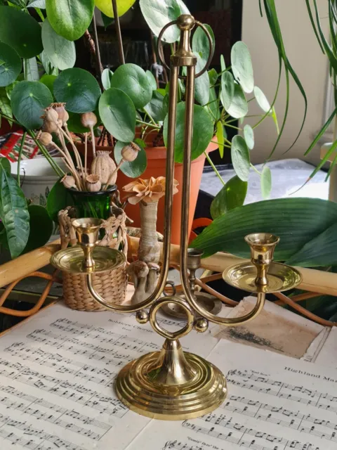 Vintage Heavy Brass Stylish Candlestick Candelabra for 2 Candles