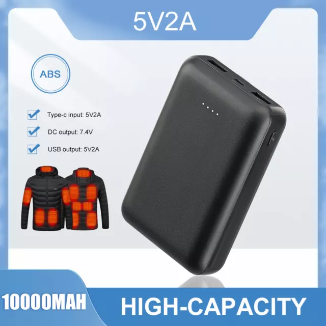 10000mAh Power Bank Ladegerät Externes Akkupack für Heizweste Jacke Handschuhe