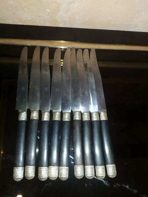 Bloc Sarlat noir noyer Sabatier et 5 couteaux de cuisine Idéal Rivets inox