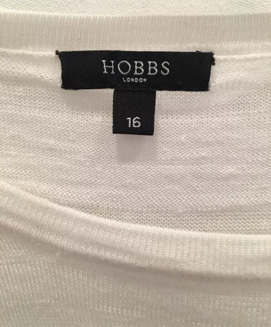 Hobbs London SAVINA 16 weicher weißer weißer Pullover - Lyocell & Leinen Boot Hals Fab! 2