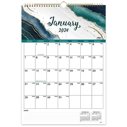 2024 WALL CALENDAR 12 Monthly Calendar 2024 with Thick Paper 12" x 17
