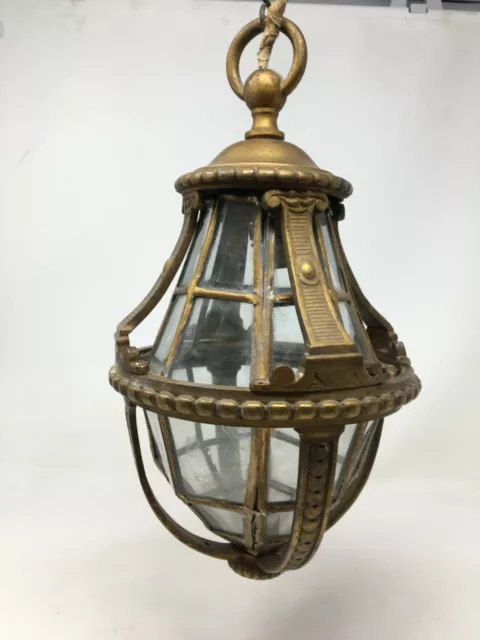 Suspension Lustre Bronze Doré XIX EME Lamp Luminaire Antique Chandelier 19 th