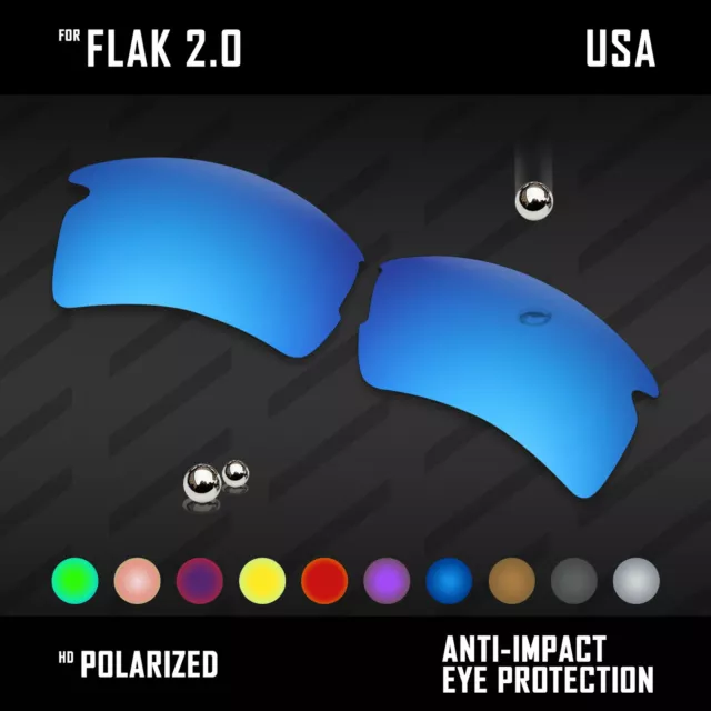 Lentes de repuesto polarizadas antiarañazos para Oakley Flak 2.0 OO9295 opciones