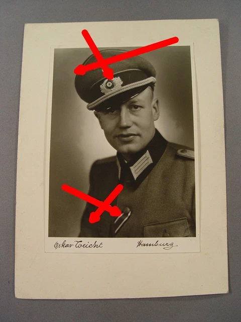77078, Portraitfoto: Offizier Leutnant, Orden: EK-Band, Panzer-Jäger ??
