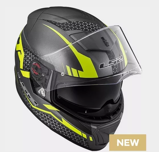 Casque Helmet Intégrale FF390 Breaker Split Matt Titane Yellow LS2 Taille XXL