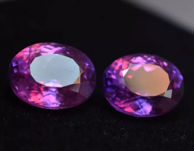 10 Ct Extremely Rare Natural Tanzanite Purple Oval CERTIFIED Loose Gemstone Pair 3