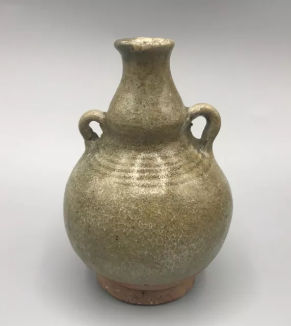 Thai Sawankhalok 15th Century Celadon Glazed Bottle