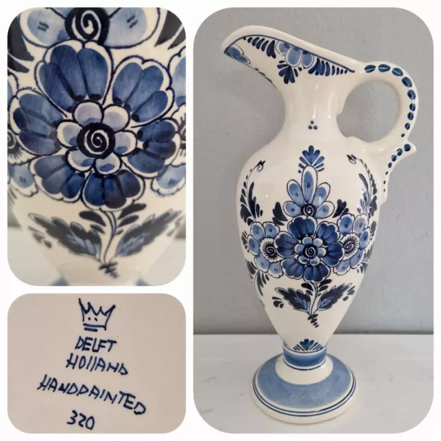Blauw Delfts * handpainted Holland * Vase Krugvase H32 * Delfter Blau