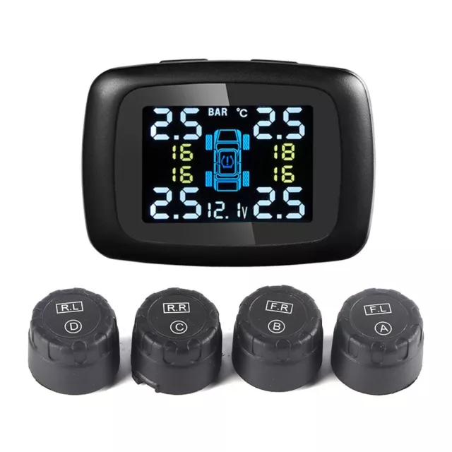 Set Wireless LCD Auto TPMS Reifendruckkontrollsystem Mit 4x Externe Sensoren Kit