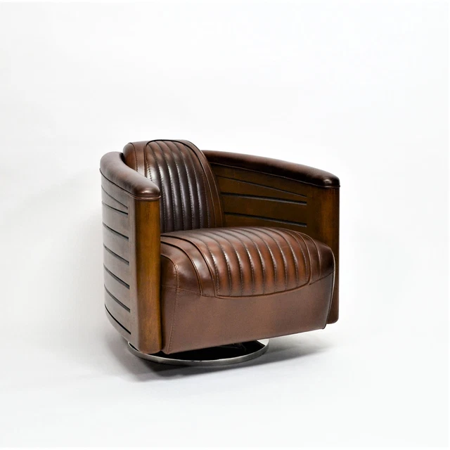 Fauteuil club Art déco français en cuir cognac:: années 1930