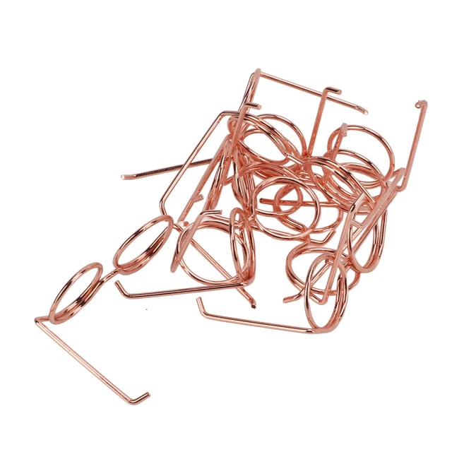 (Rose Gold)Glass Shape Paper Clips Iron Material Anti-Bleach Paper Clips With