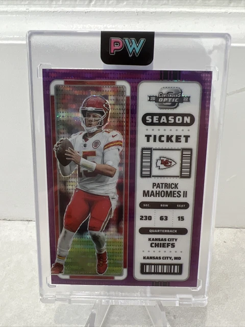 2022 Contenders Optic Patrick Mahomes Purple Pulsar Season Ticket /26  FOTL