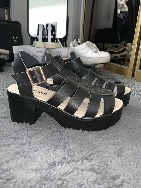 KOLCULTURE BLACK HEELED Gladiator Sandals Size 5 10.00 PicClick UK