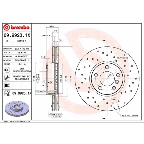 2 dischi freno Brembo 09.9923.1x xtra line - Xtra adatti per BMW