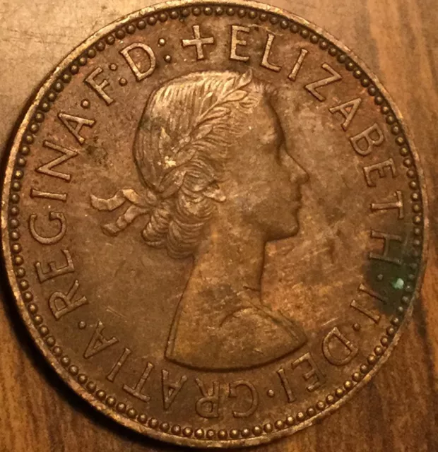 1957 Uk Gb Great Britain Half Penny Coin