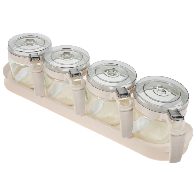 Caja de vidrio Go contenedores de alimentos tapas almacenamiento de azúcar olla condimento frascos abdominales