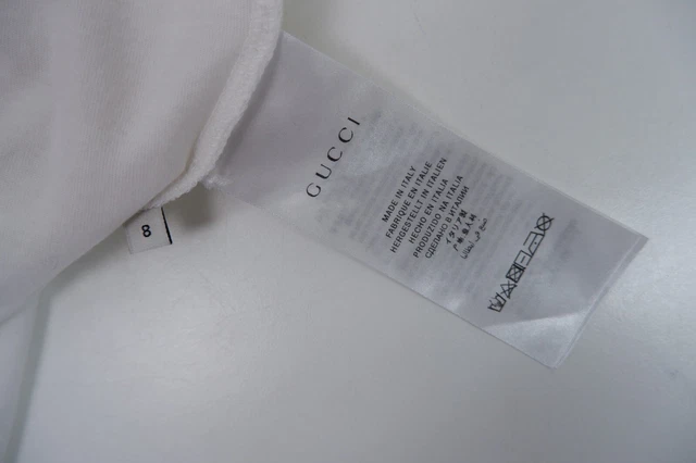 T-shirt ragazzo Gucci età superiore 8 anni stampa logo bianco rosso manica corta 6