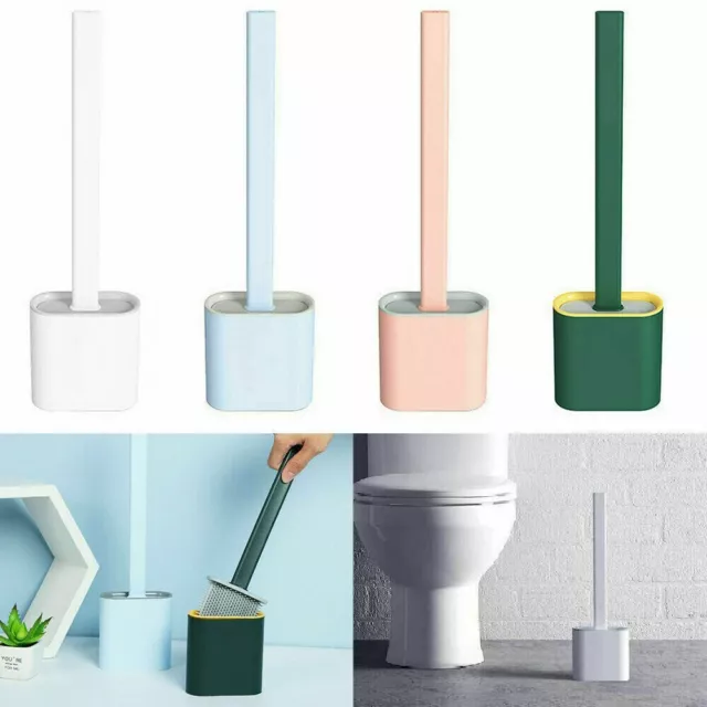 Scopino per WC bagno spazzola per pulizia in silicone con portascopino da muro