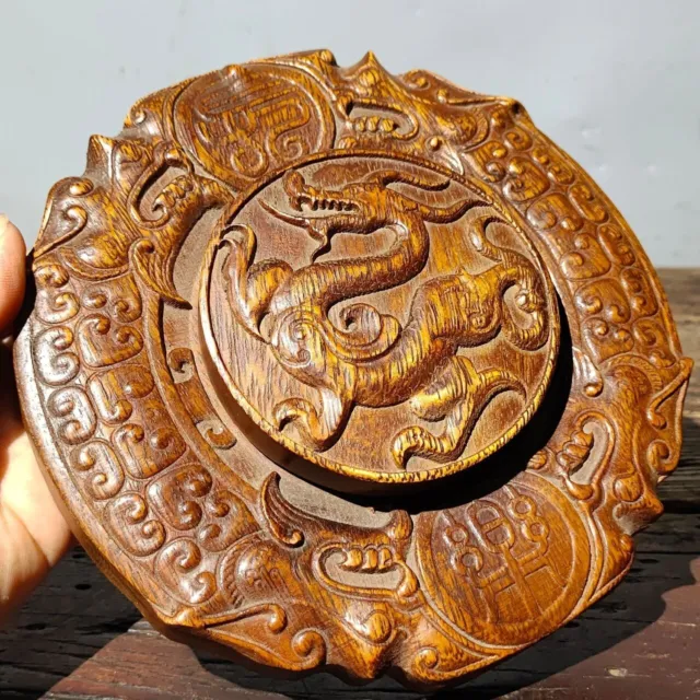 Collectible Decorated China Rosewood handmade dragon pattern exquisite inkstone