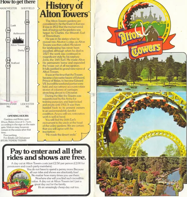alton towers map / guide 1980 1981 season