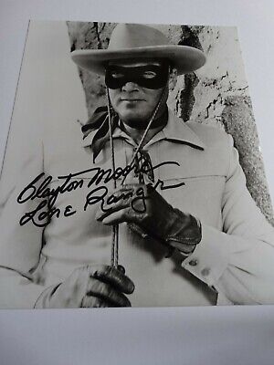 Full COA Superb GENUINE Autographed CLAYTON MOORE signed LONE RANGER photo 