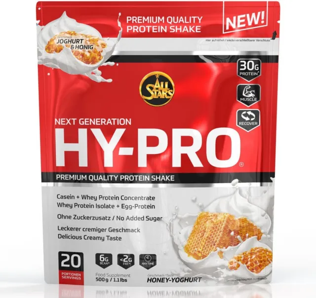 ALL STARS HY-PRO 500g Protein Shake Pulver - Honey-Yoghurt Geschmack *NEU*