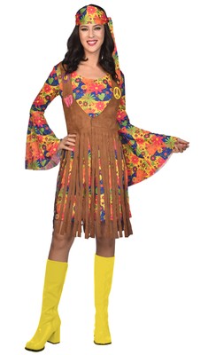 Adulto Donna Raggio Di Sole 60s Hippie Costume 1960s Retro Disco 