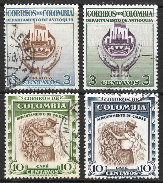 Colombia Scott #681-84 F/VF Used Issued 1958