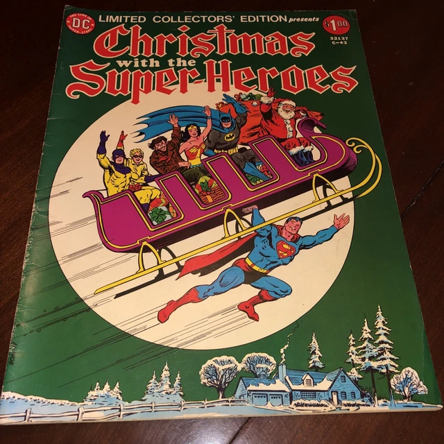 Christmas w/ Super-Heroes DC 1975 Limtd Ed. Pen Mark On Maze, Free Shipping.