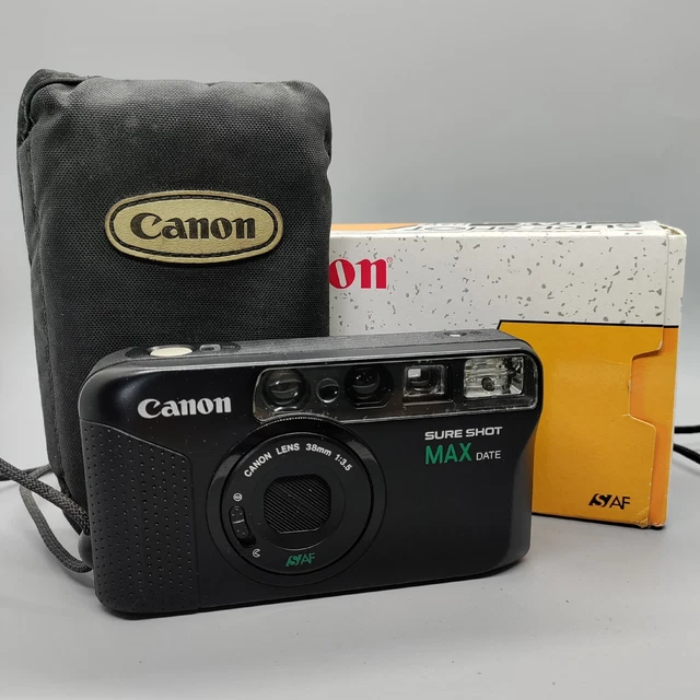 CANON SURE SHOT Max Date 35mm Film Point and Shoot Camera Tested Black