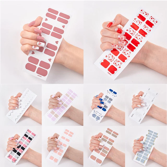 Uña Adhesivo 22Tips Uña Pegatina 3D Mate Aluminio DIY Manicura Completo para <