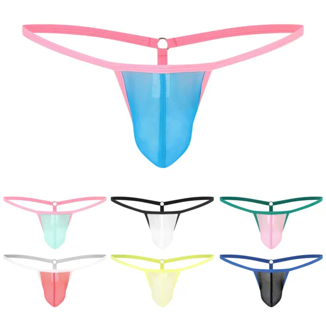 Men's Thongs See Through G String T-Back Underwear Bulge Pouch Panties Briefs