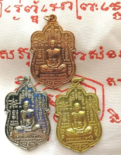 3 pcs Pendant LP. Ruay Monk Thai amulet Wat Tako Ayutthaya Buddha Talisman Yant