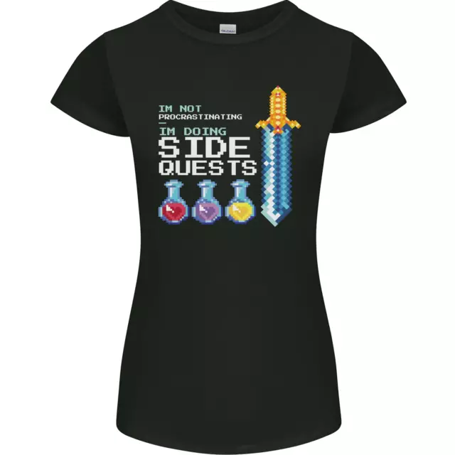 RPG Gaming Im Doing Side Quests Gamer Womens Petite Cut T-Shirt